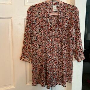 Floral V-neck blouse